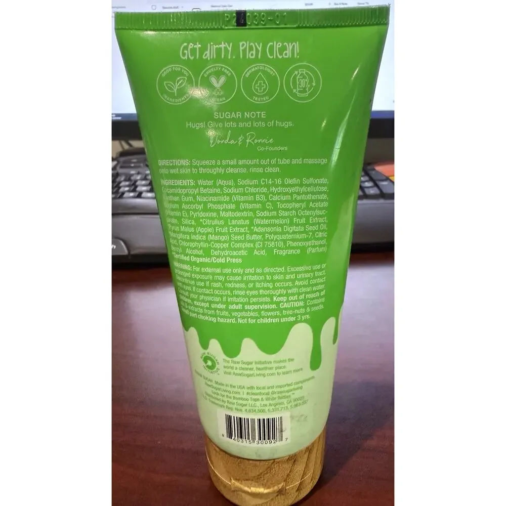 NEW Raw Sugar Kids Slime Goo Bath + Body Wash Watermelon Apple 6oz Body Wash